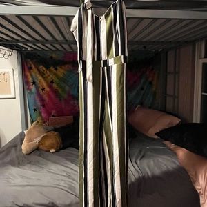 Size Large green, white and black romper! Brand is “almost famous”